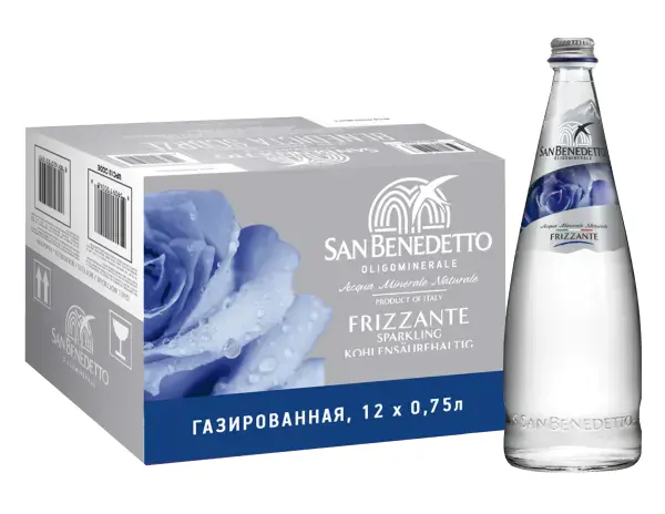 Вода газированная San Benedetto (12 шт.), 0.75
San Benedetto Сан Бенедетто газ стекло КОР12